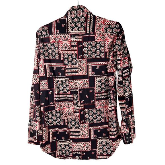 Sheplers western pearl snap black and red bandana print men’s medium - Picture 3 of 9